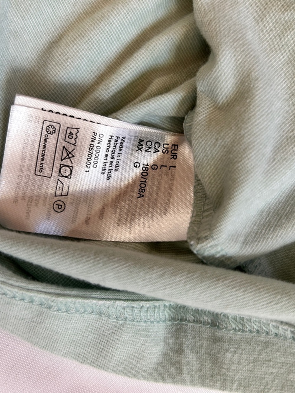 H&M Men's Short-Sleeve Crew Tee in Mint Green - Picture 3 of 6